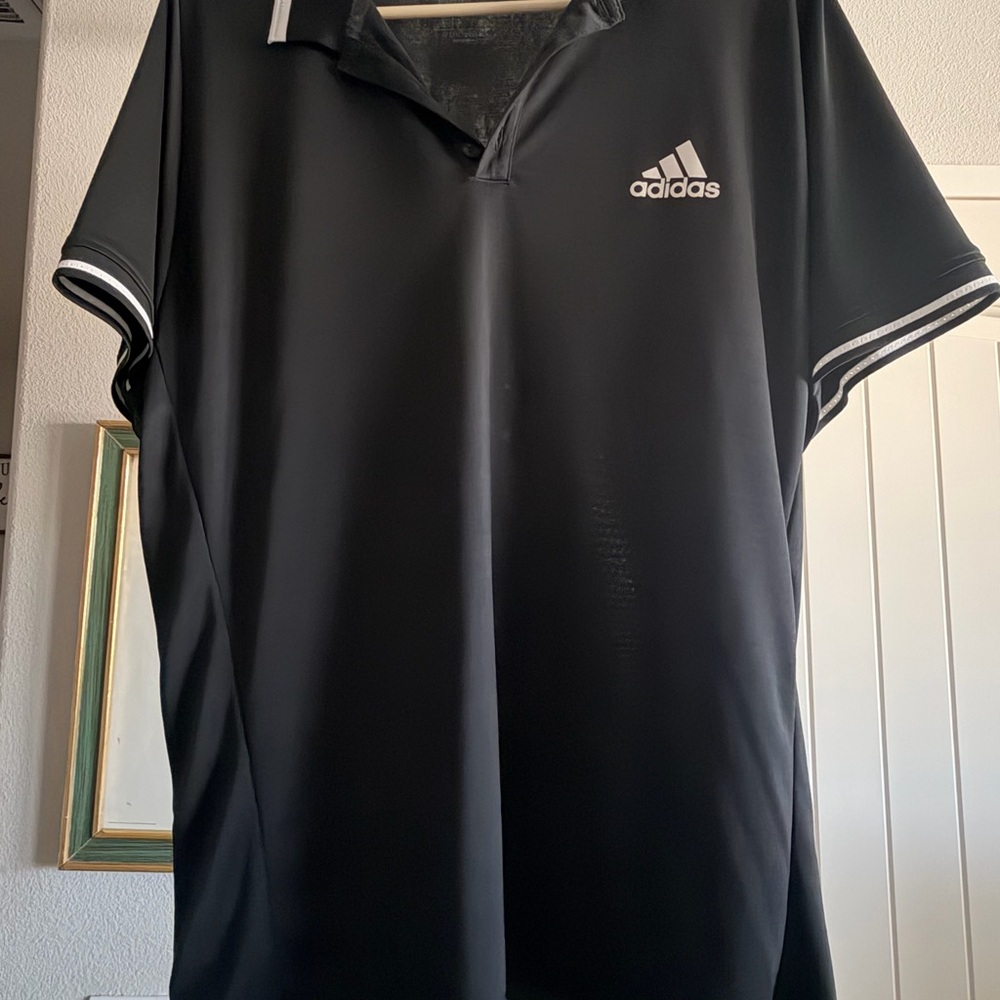 adidas Men’s Black Polo with White Trim